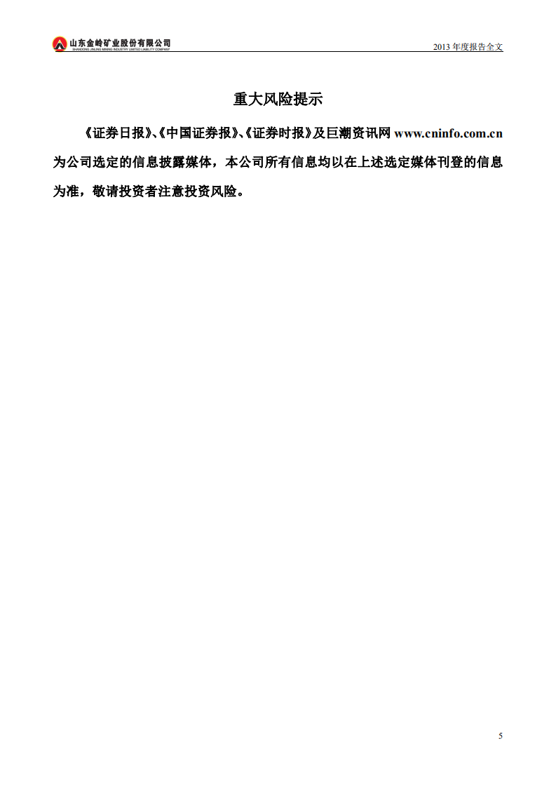 山东金岭矿业股份有限公司2013年年度报告.PDF 第5页