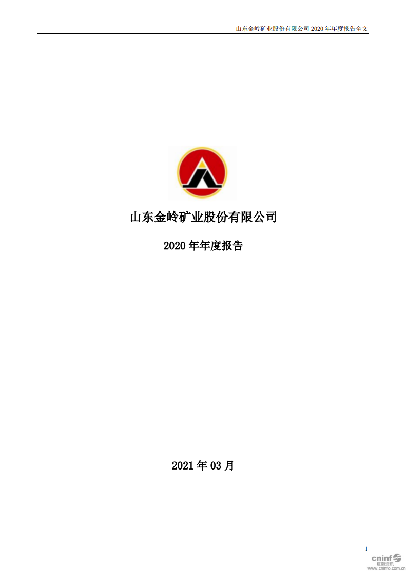 山东金岭矿业股份有限公司2020年年度报告.PDF 第1页