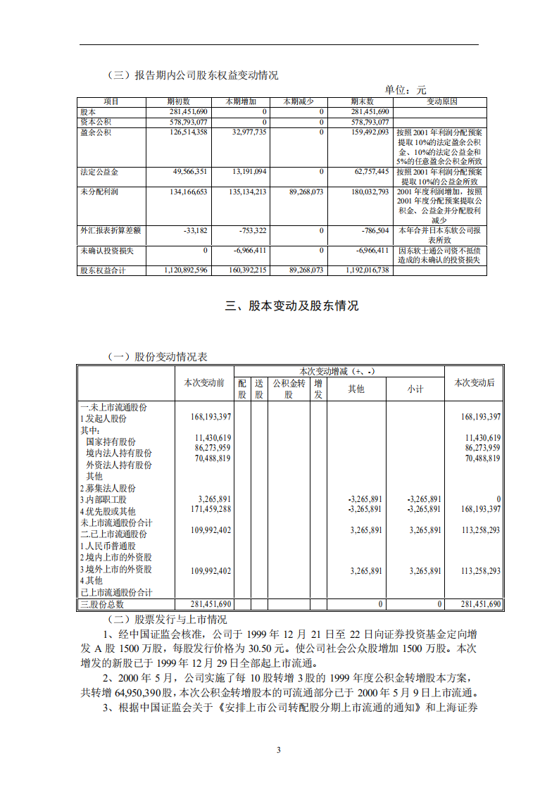 沈阳东软软件股份有限公司2001年年度报告.PDF 第3页