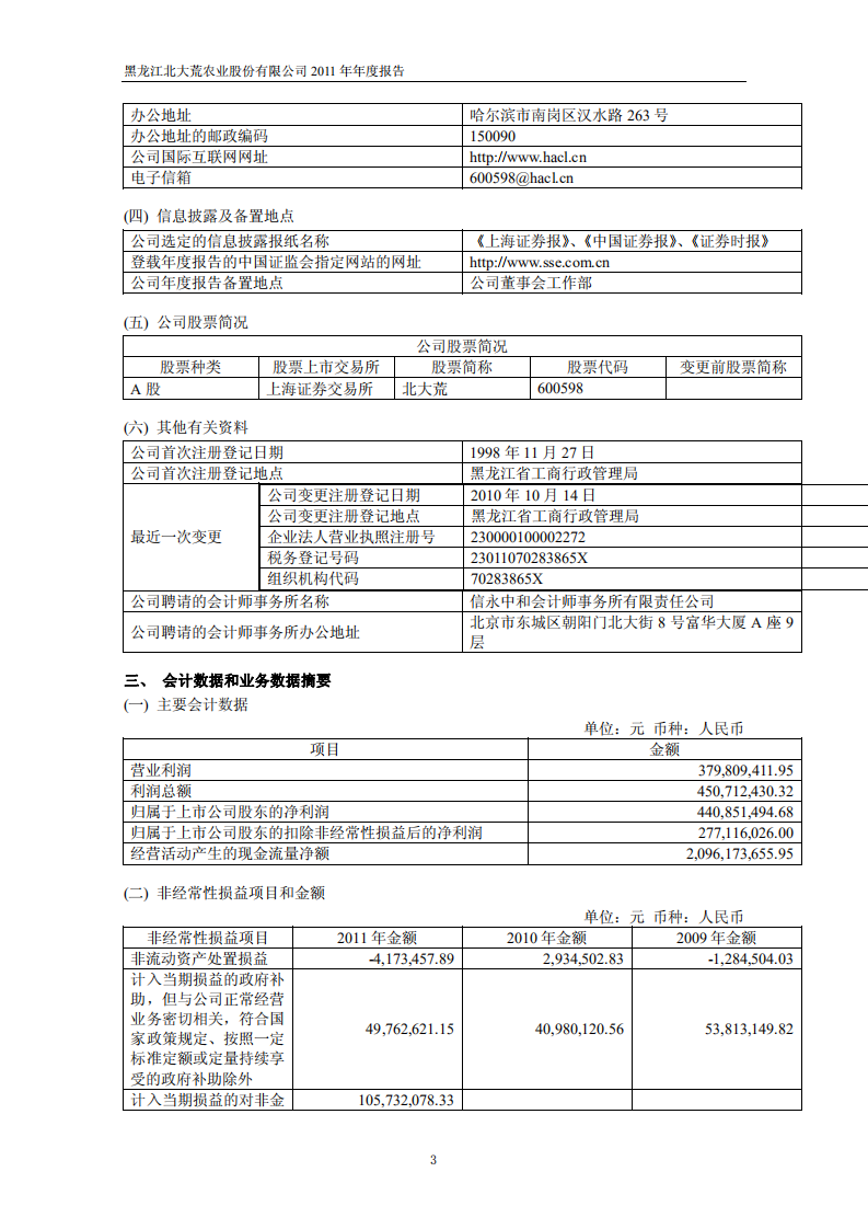 黑龙江北大荒农业股份有限公司2011年年度报告.PDF 第4页