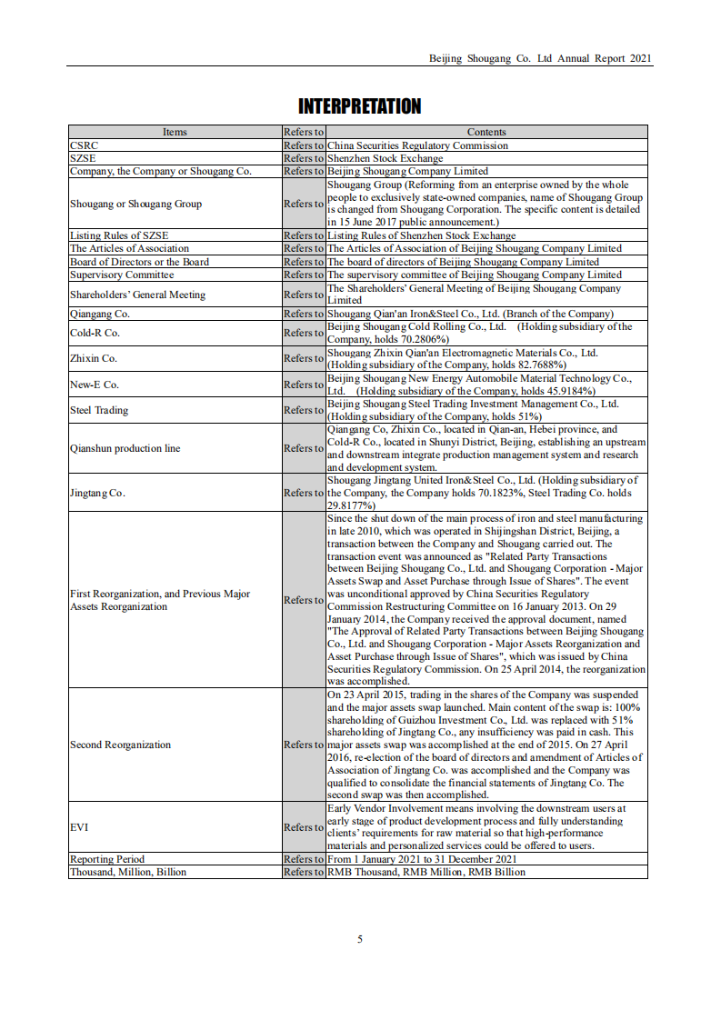首钢集团有限公司（SHOUGANG GROUP）2021年年度报告（英文版）.pdf 第5页
