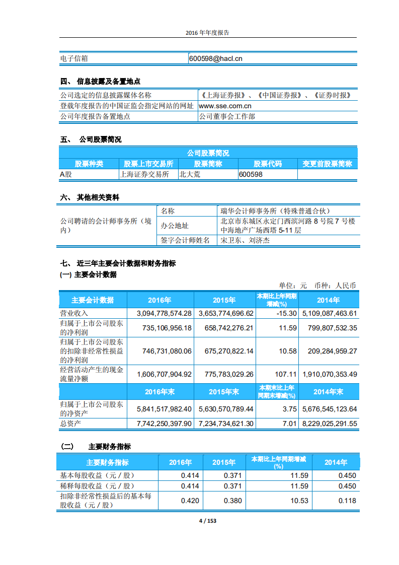 黑龙江北大荒农业股份有限公司2016年年度报告.PDF 第4页