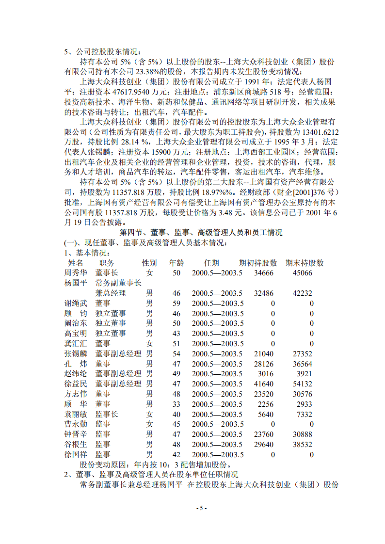 大众交通（集团）股份有限公司2001年年度报告.PDF 第5页