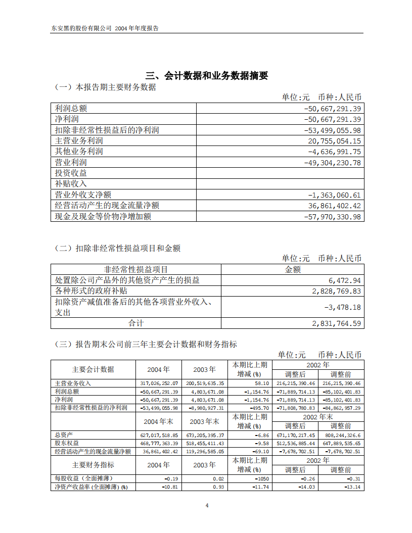 东安黑豹股份有限公司2004年年度报告.PDF 第4页