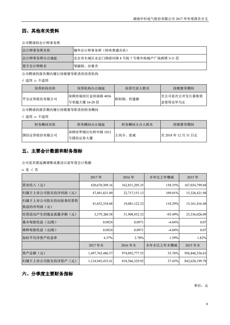 湖南中科电气股份有限公司2017年年度报告.PDF 第6页