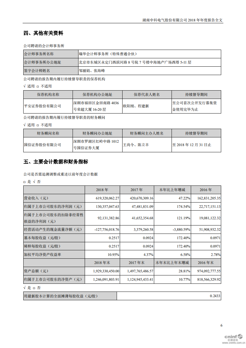 湖南中科电气股份有限公司2018年年度报告.PDF 第6页