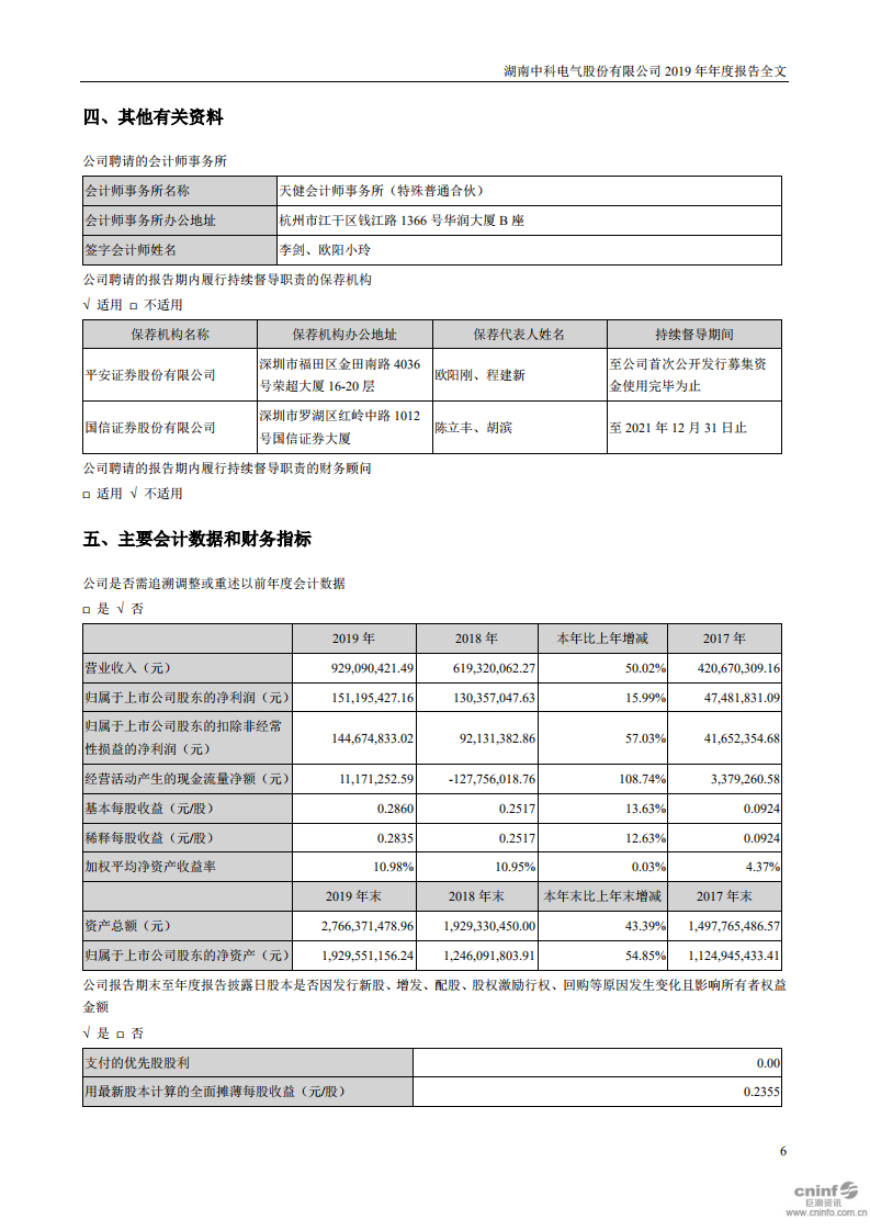 湖南中科电气股份有限公司2019年年度报告.PDF 第6页