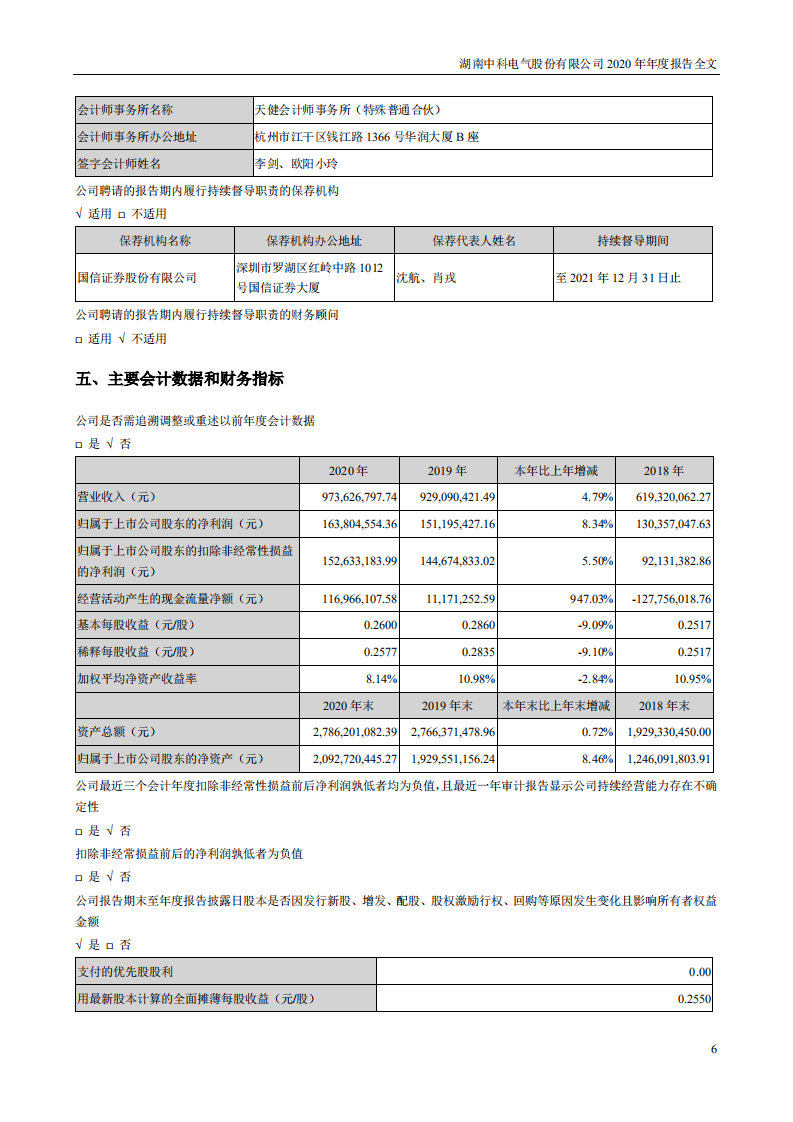 湖南中科电气股份有限公司2020年年度报告.PDF 第6页