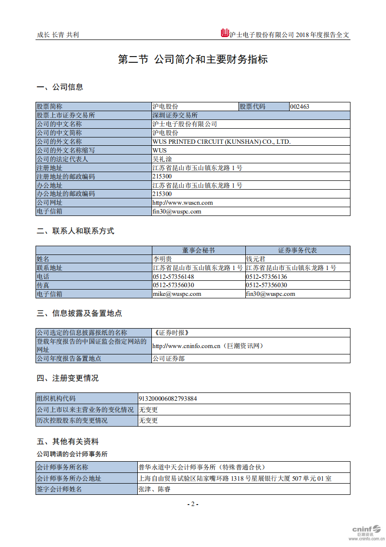 沪士电子股份有限公司2018年年度报告.PDF 第5页