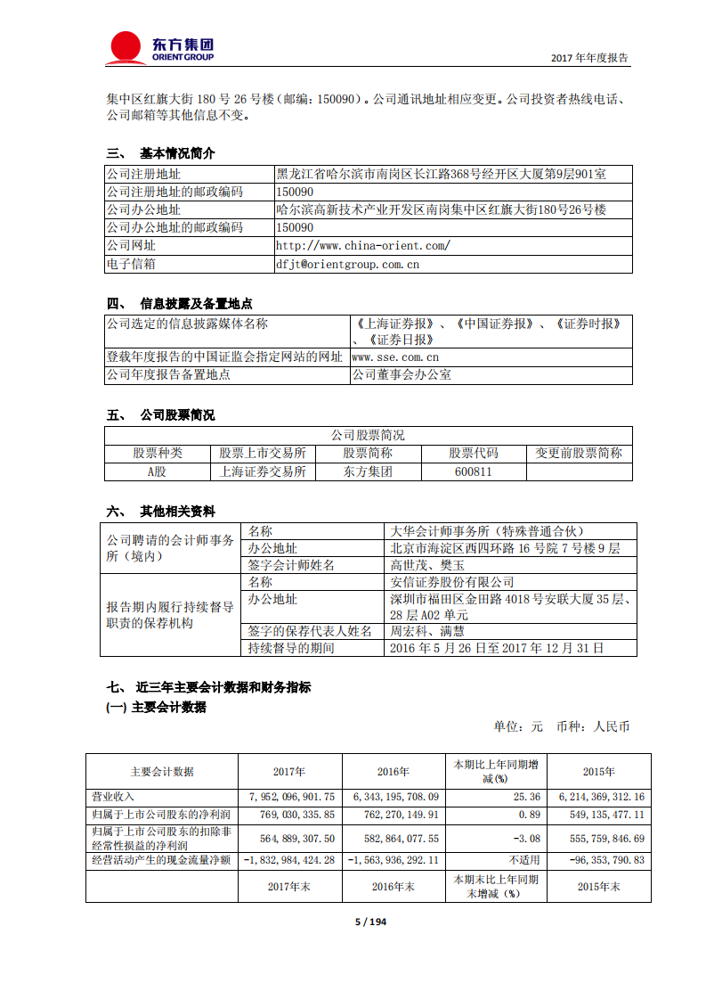 东方集团股份有限公司2017年年度报告.PDF 第5页