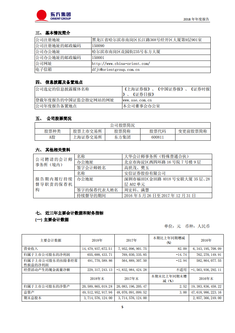 东方集团股份有限公司2018年年度报告.PDF 第5页