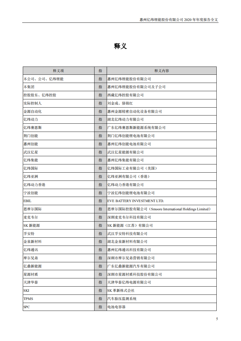 惠州亿纬锂能股份有限公司2020年年度报告.PDF 第5页