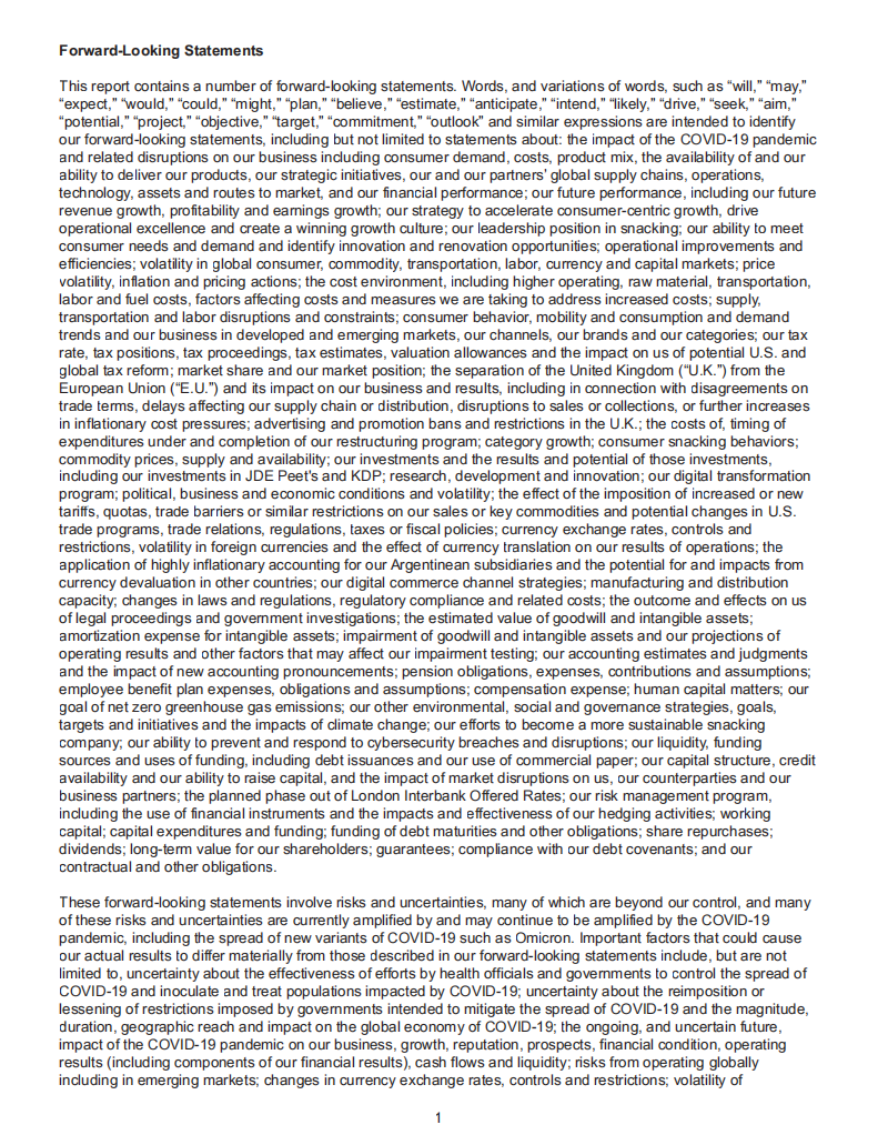 亿滋国际（MONDELEZ INTERNATIONAL）2021年年度报告（英文版）.pdf 第5页