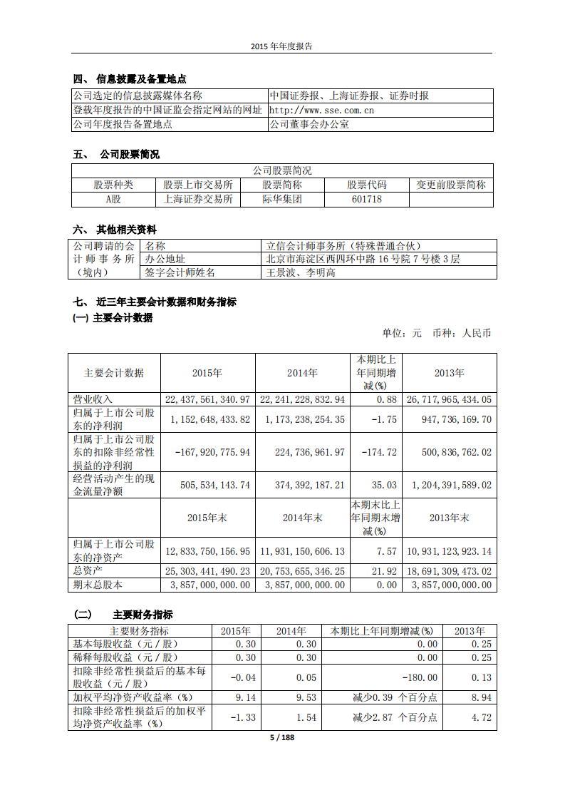际华集团股份有限公司2015年年度报告.PDF 第5页
