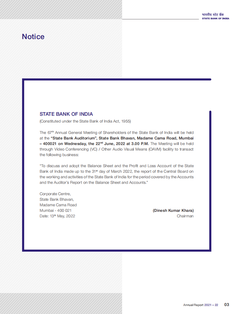 印度国家银行（STATE BANK OF INDIA）2021年年度报告（英文版）.pdf 第3页