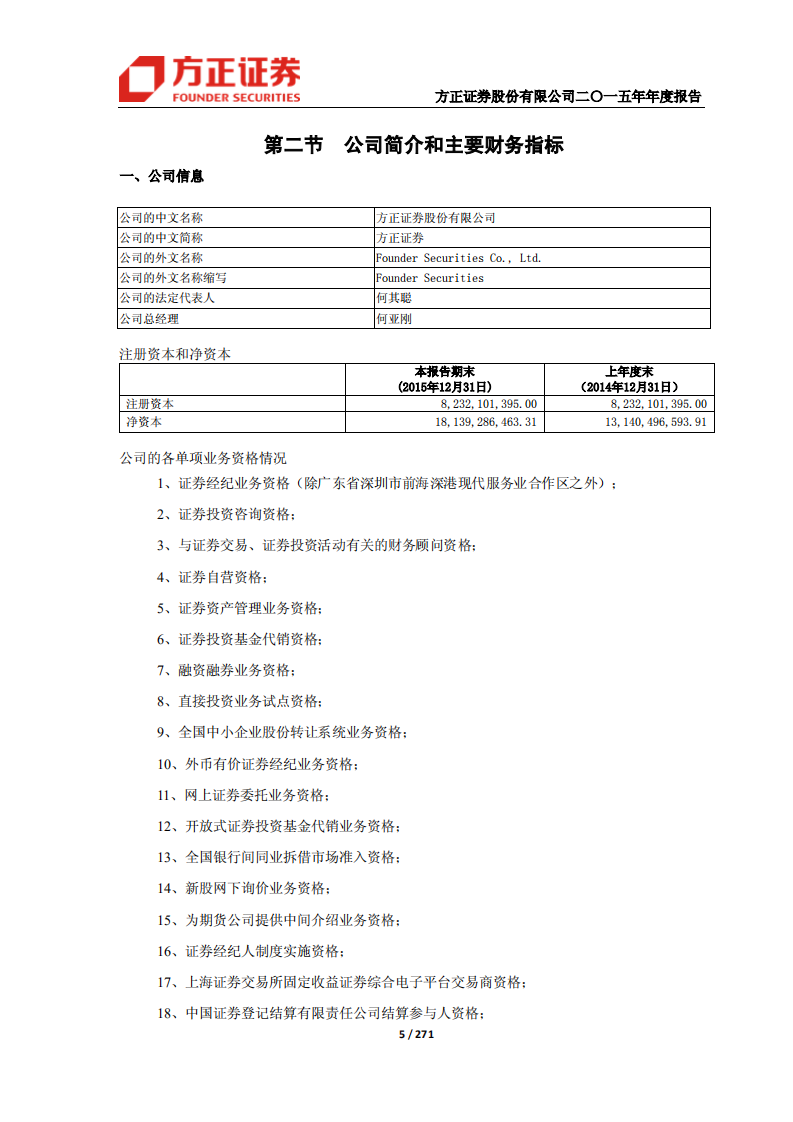 方正证券股份有限公司2015年年度报告.PDF 第5页