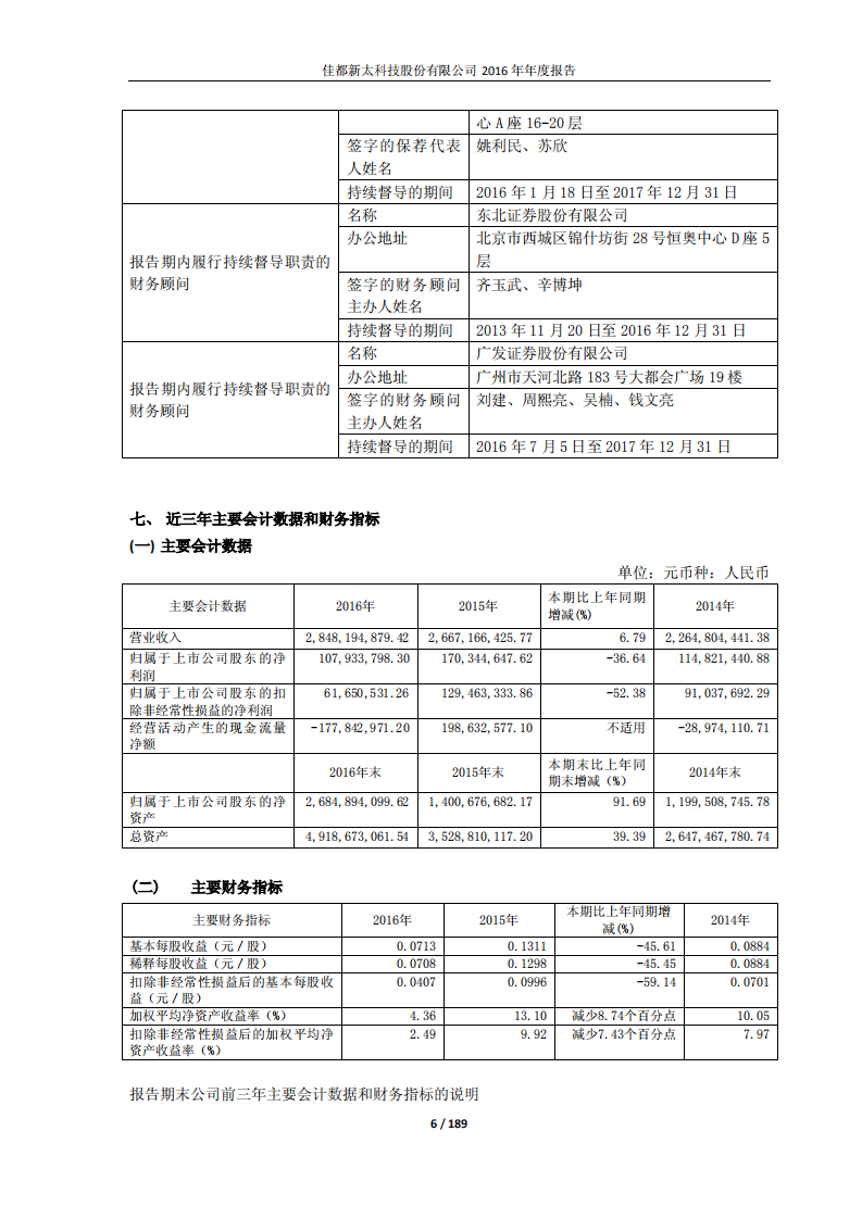 佳都新太科技股份有限公司2016年年度报告.PDF 第6页