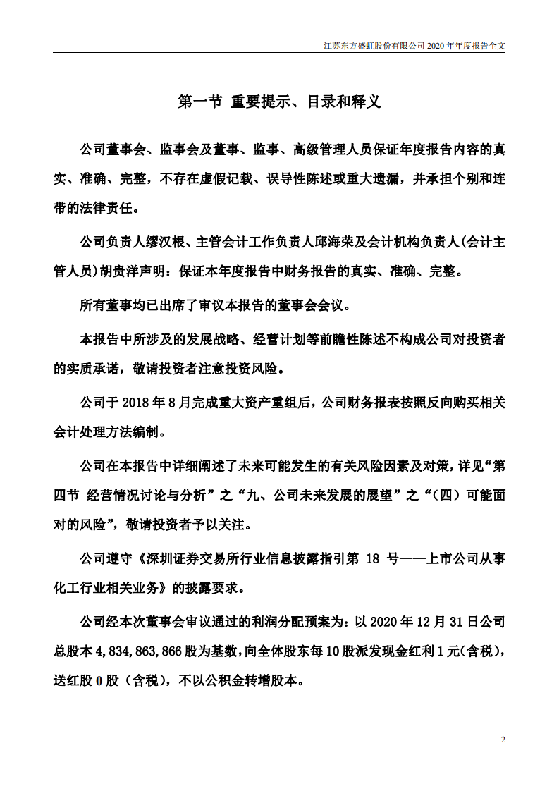 江苏东方盛虹股份有限公司2020年年度报告.PDF 第2页