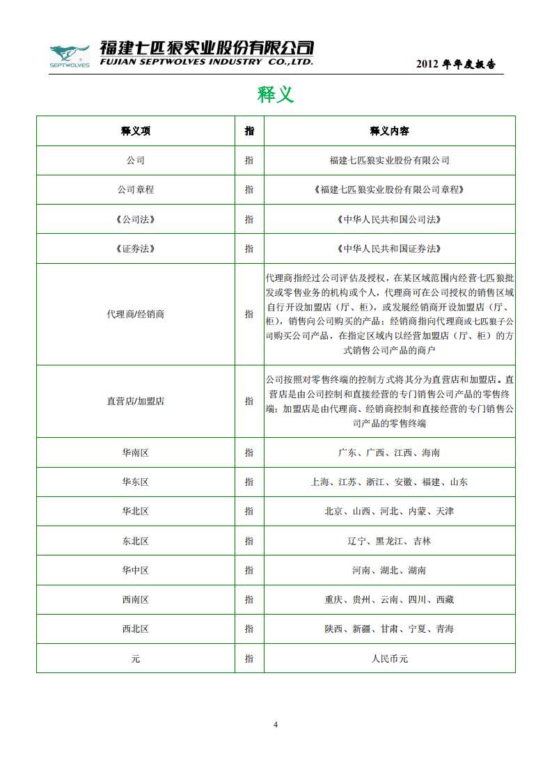 福建七匹狼实业股份有限公司2012年年度报告.PDF 第4页