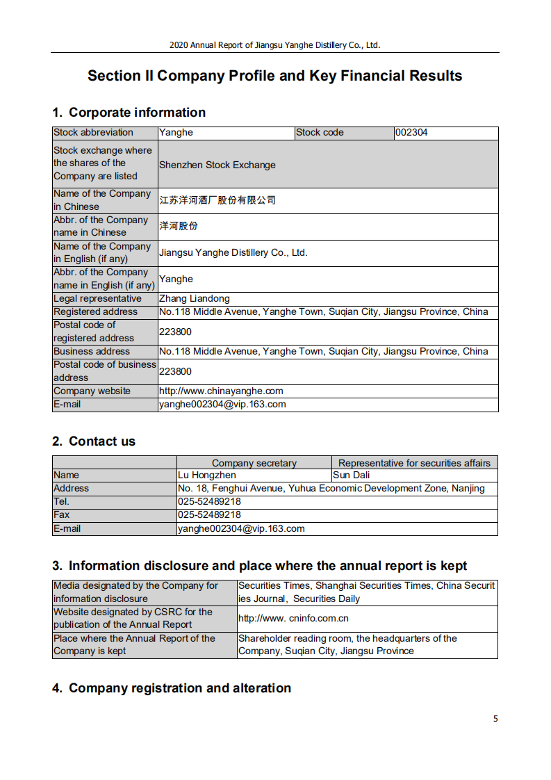 江苏洋河酒厂股份有限公司2020年年度报告（英文版）.PDF 第5页
