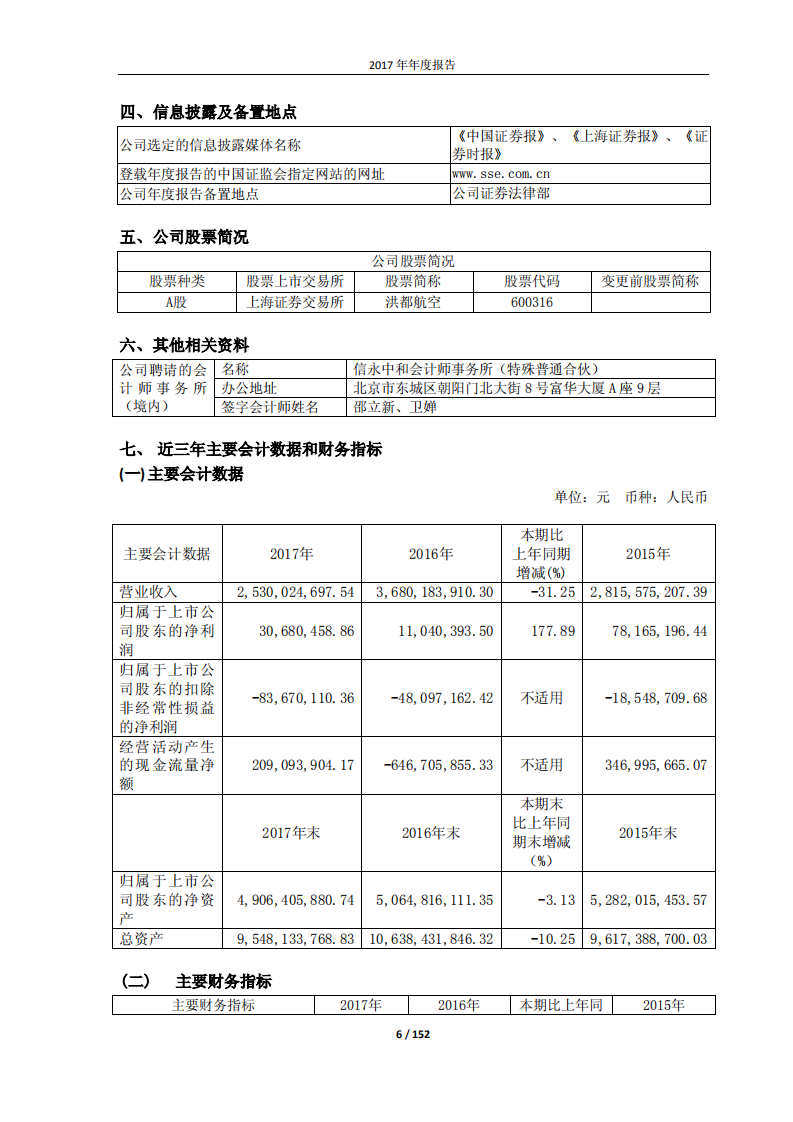 江西洪都航空工业股份有限公司2017年年度报告.PDF 第6页