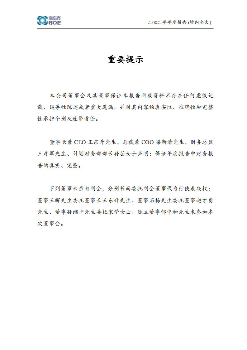 京东方科技集团股份有限公司2002年年度报告.PDF 第2页