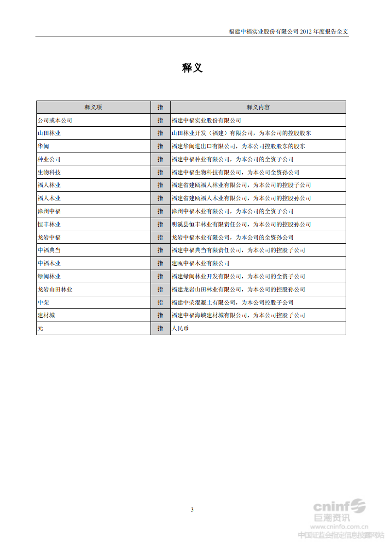福建中福实业股份有限公司2012年年度报告.PDF 第4页