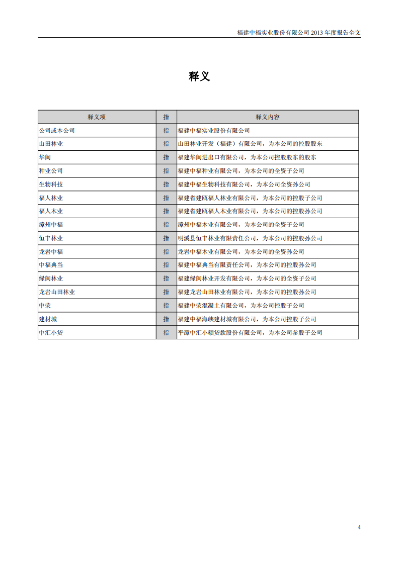 福建中福实业股份有限公司2013年年度报告.PDF 第4页