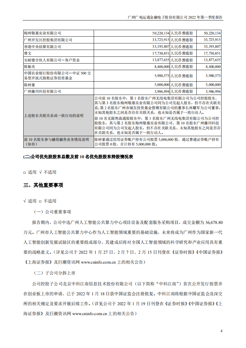 广州广电运通金融电子股份有限公司2022年一季度报告.PDF 第4页