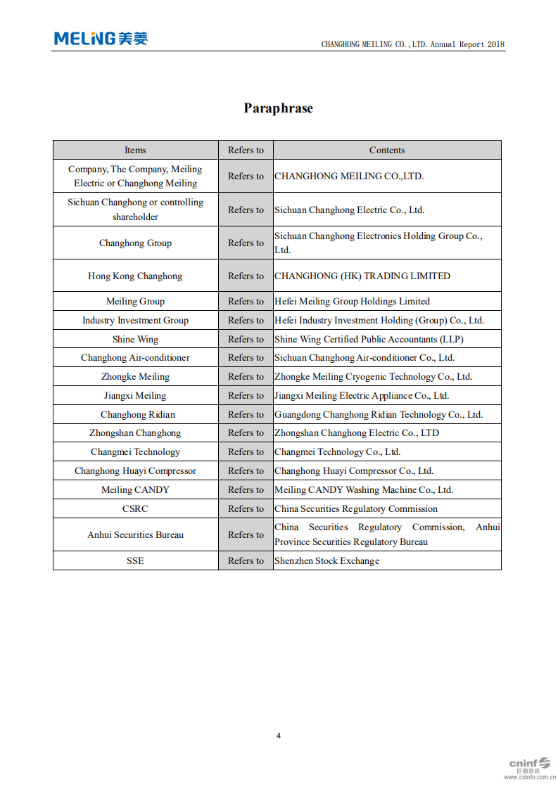长虹美菱股份有限公司2018年年度报告（英文版）.pdf 第5页
