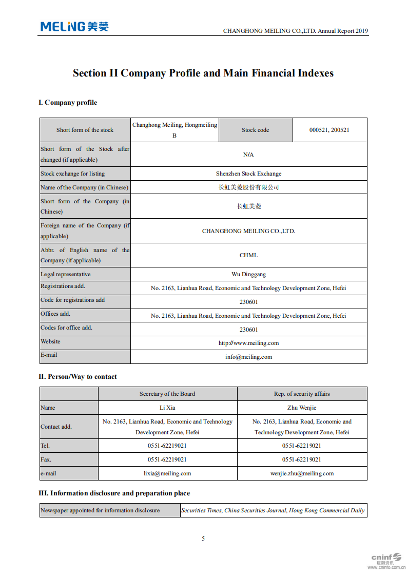 长虹美菱股份有限公司2019年年度报告（英文版）.pdf 第6页
