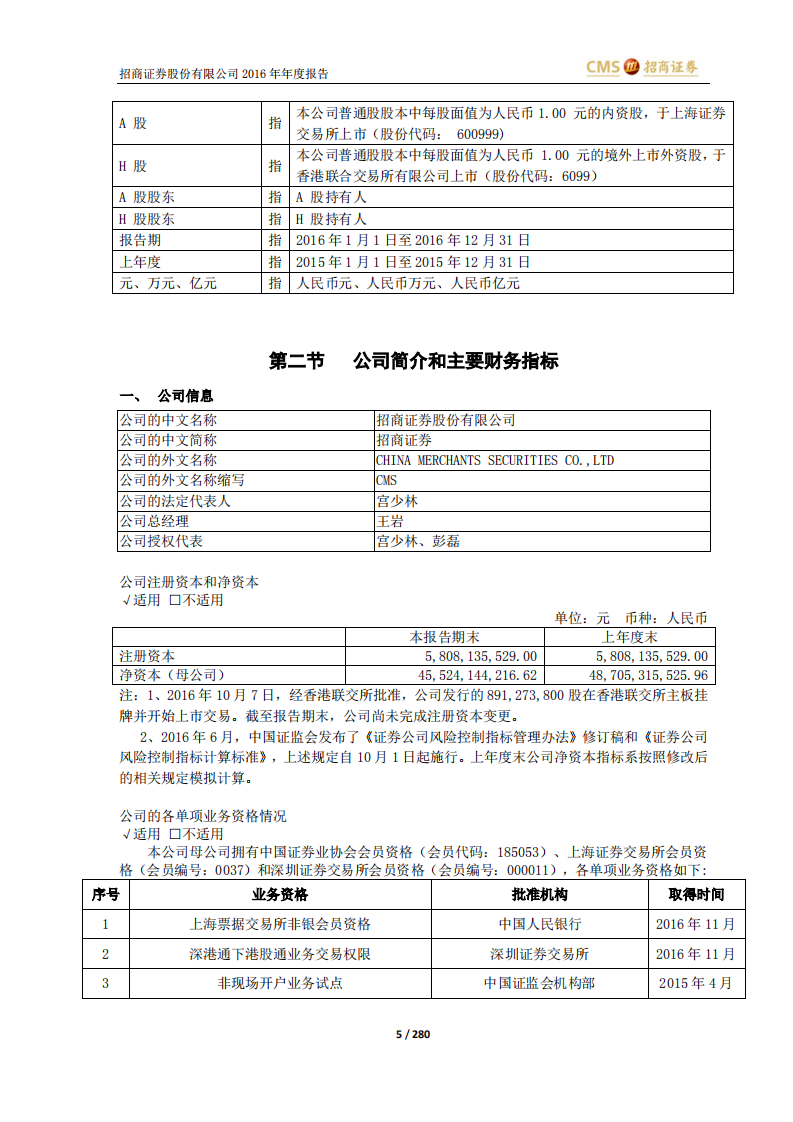 招商证券股份有限公司2016年年度报告.PDF 第5页