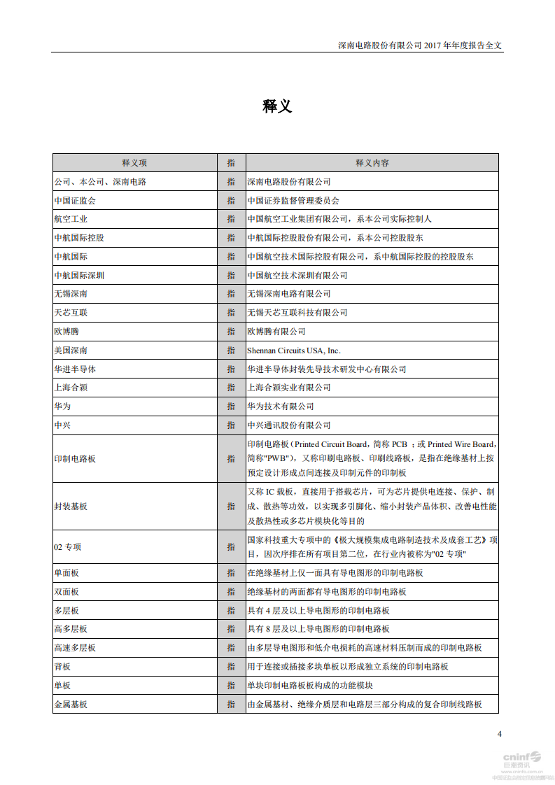 深南电路股份有限公司2017年年度报告.PDF 第4页
