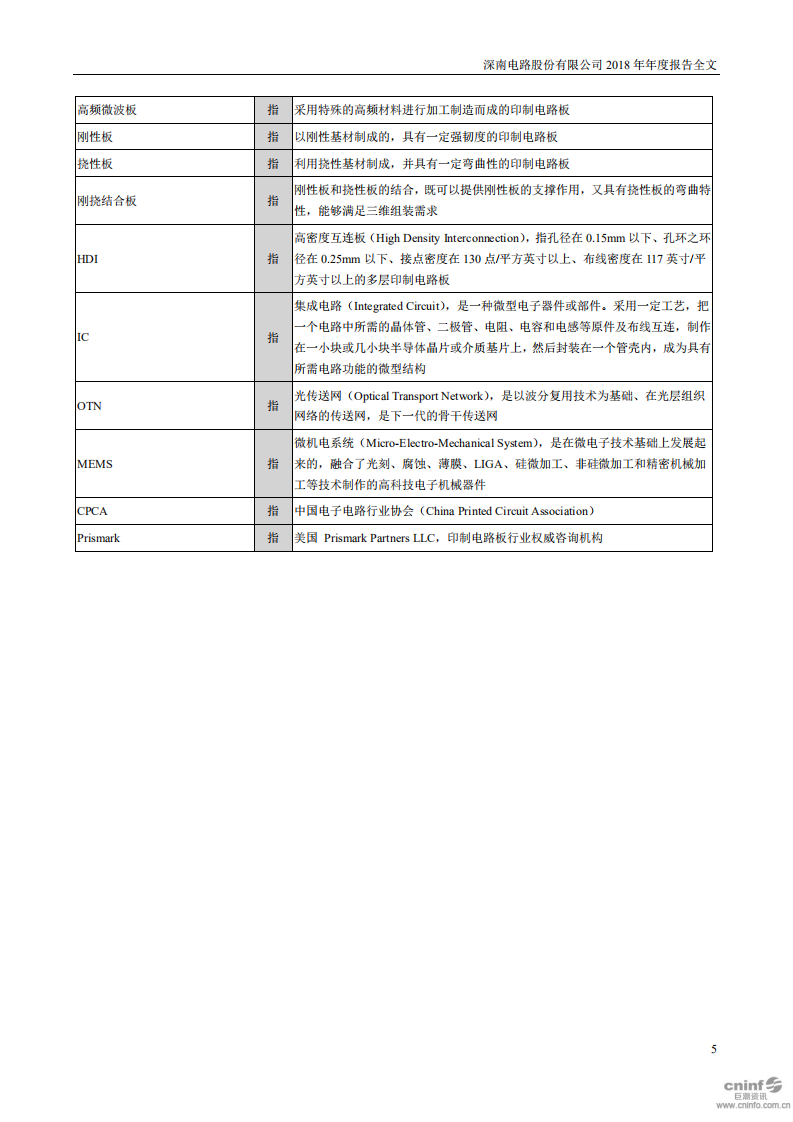 深南电路股份有限公司2018年年度报告.PDF 第5页