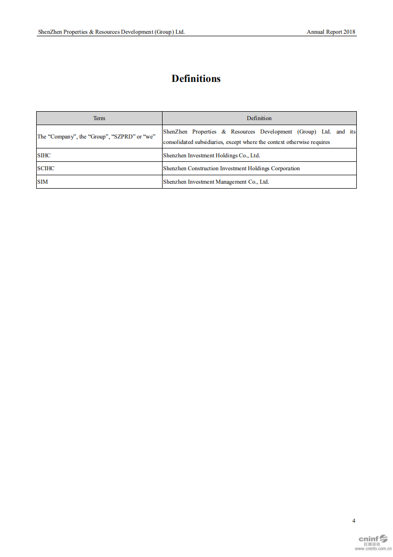 深圳市物业发展（集团）股份有限公司2018年年度报告（英文版）.PDF 第4页