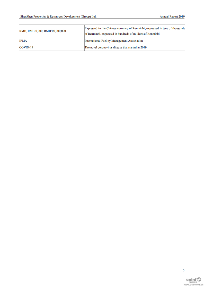 深圳市物业发展（集团）股份有限公司2019年年度报告（英文版）.PDF 第5页