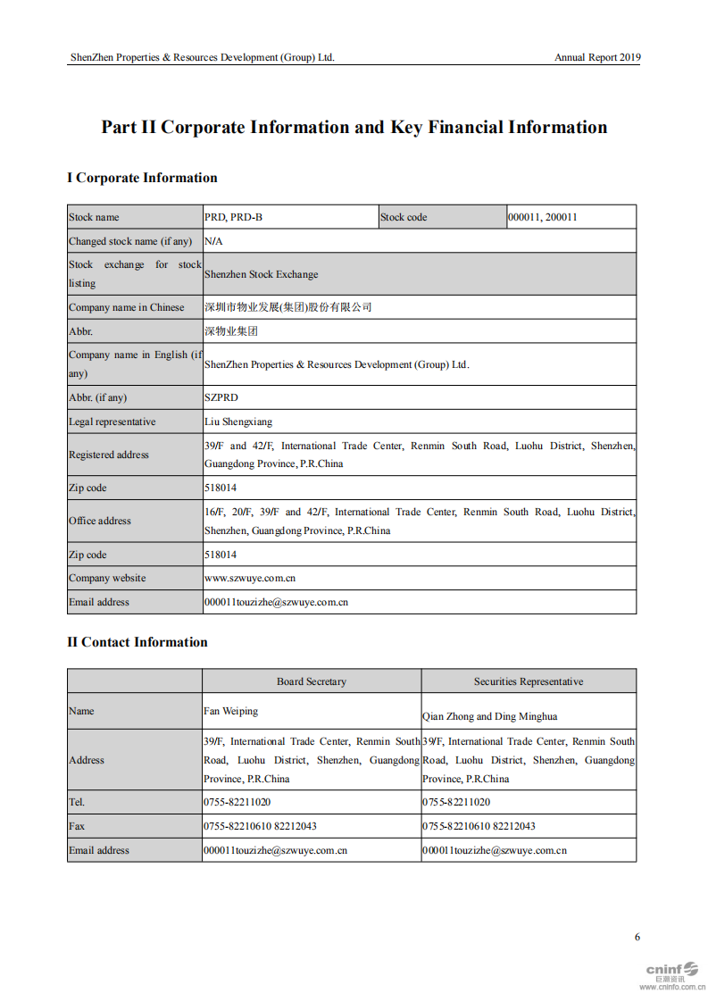 深圳市物业发展（集团）股份有限公司2019年年度报告（英文版）.PDF 第6页