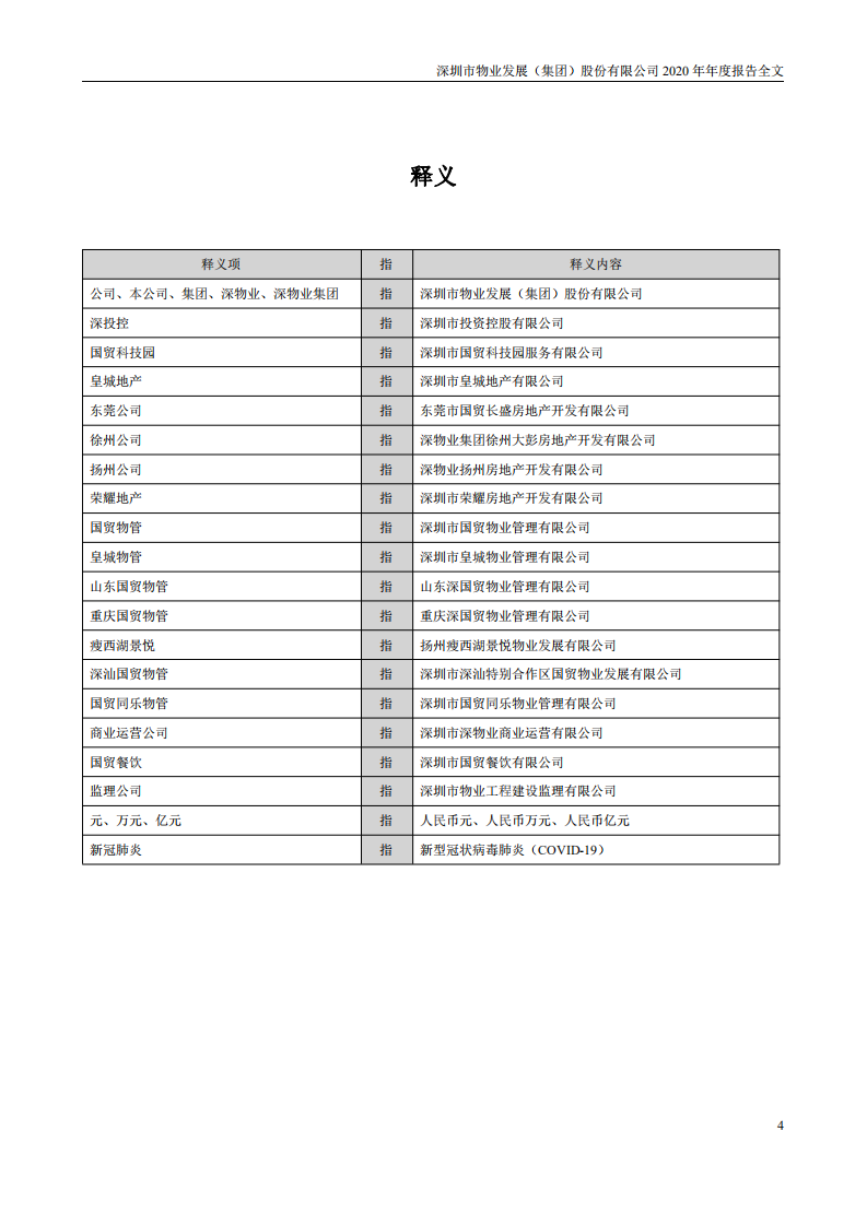深圳市物业发展（集团）股份有限公司2020年年度报告.PDF 第4页