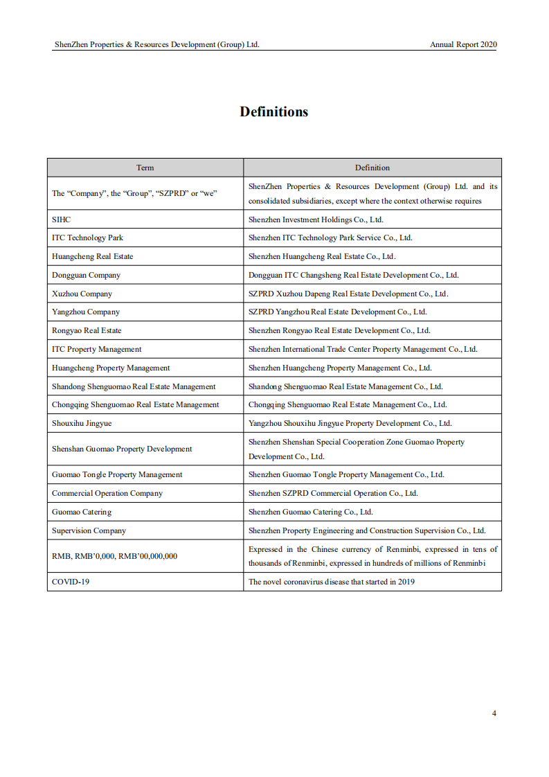 深圳市物业发展（集团）股份有限公司2020年年度报告（英文版）.PDF 第4页