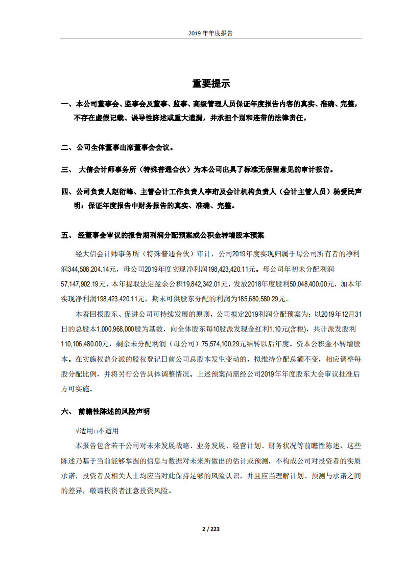 鲁商健康产业发展股份有限公司2019年年度报告.PDF 第2页