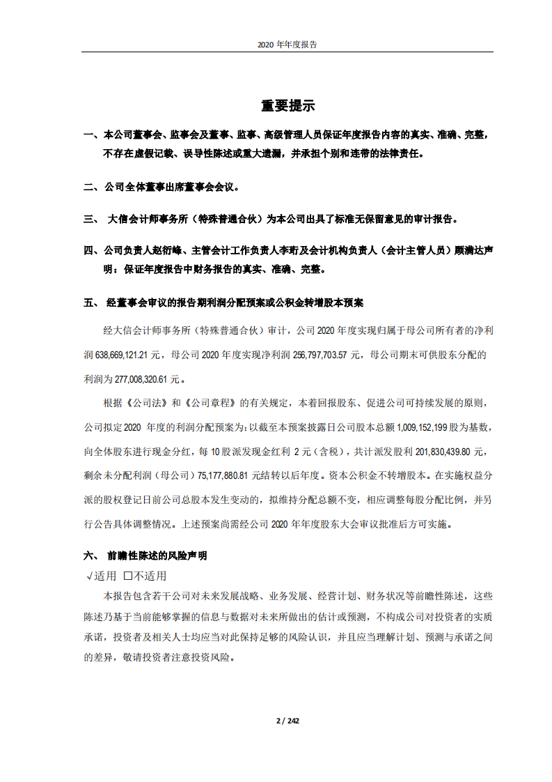 鲁商健康产业发展股份有限公司2020年年度报告.PDF 第2页