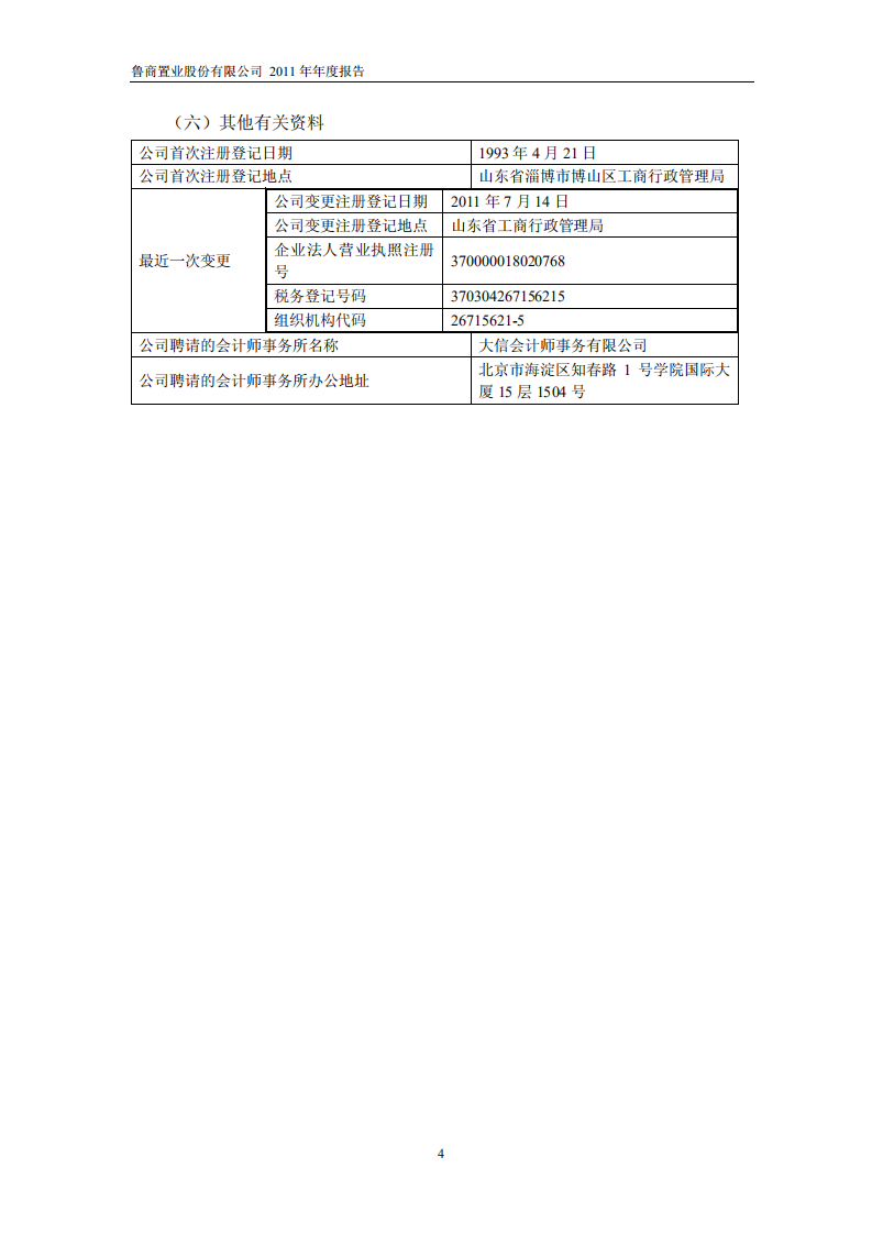 鲁商置业股份有限公司2011年年度报告.PDF 第5页