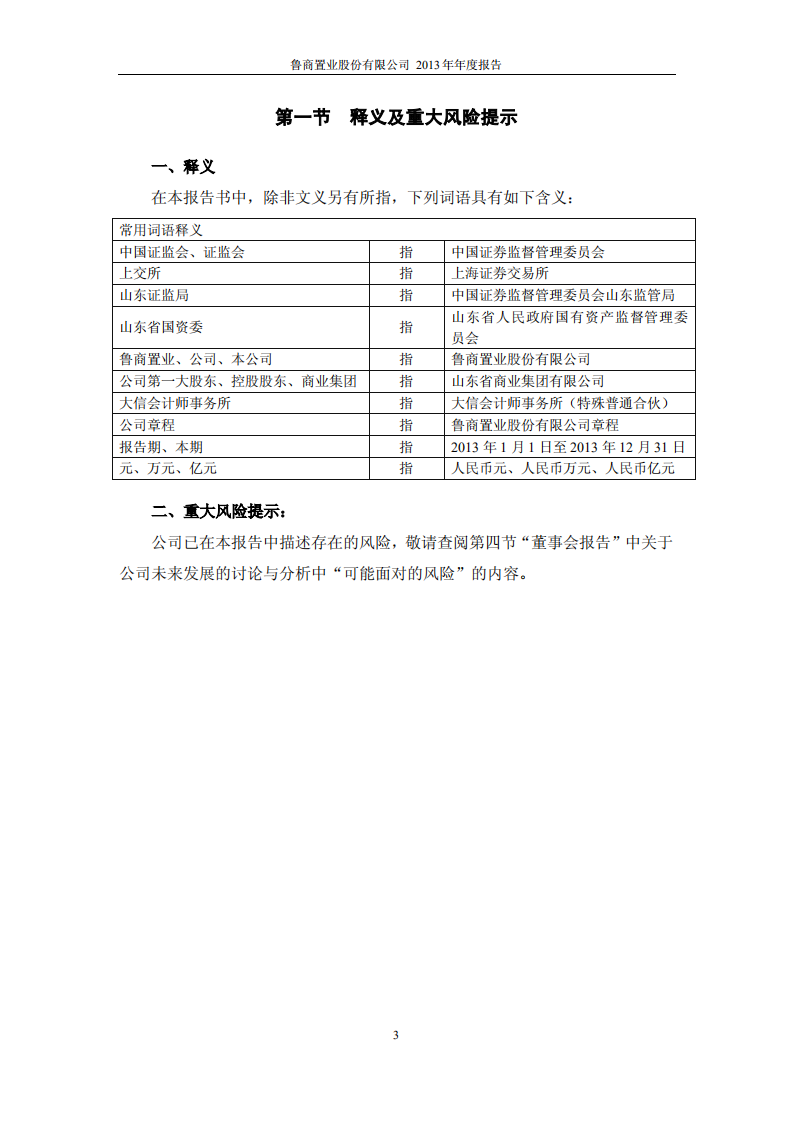 鲁商置业股份有限公司2013年年度报告.PDF 第4页