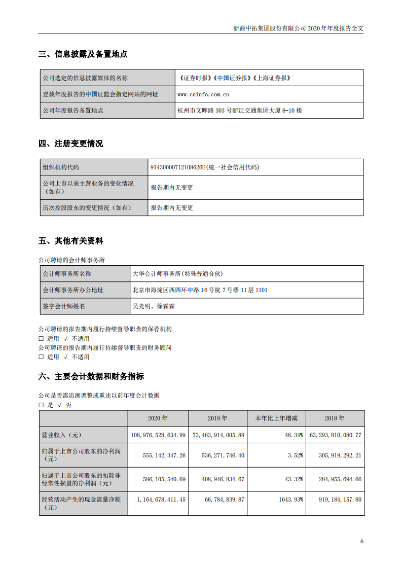 浙商中拓集团股份有限公司2020年年度报告.PDF 第6页