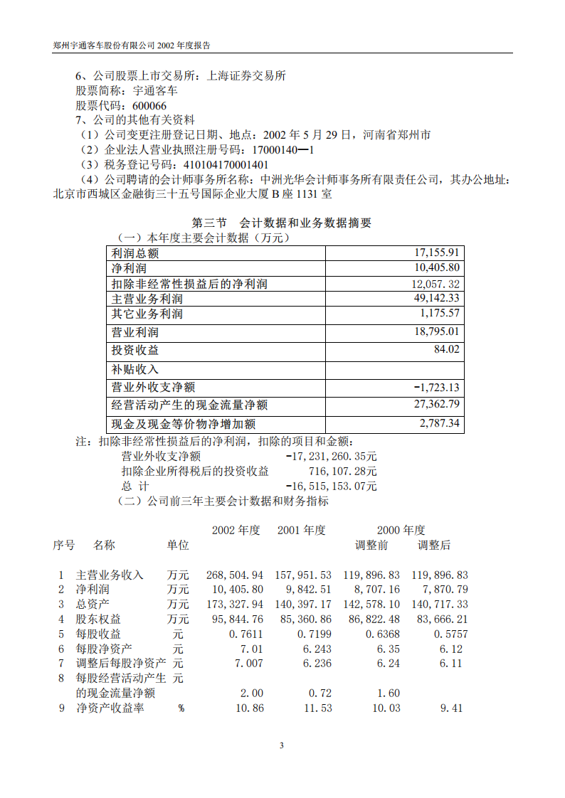郑州宇通客车股份有限公司2002年年度报告.PDF 第3页
