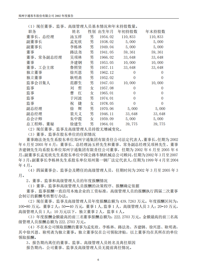 郑州宇通客车股份有限公司2002年年度报告.PDF 第6页