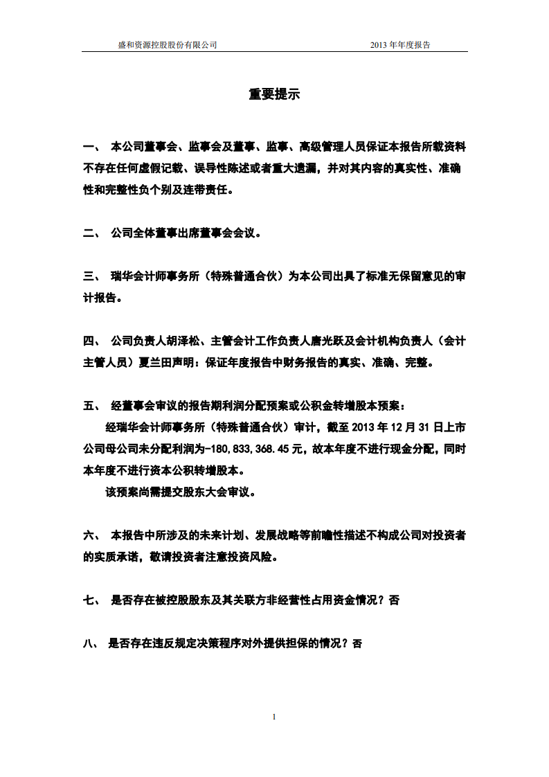 盛和资源控股股份有限公司2013年年度报告.PDF 第2页