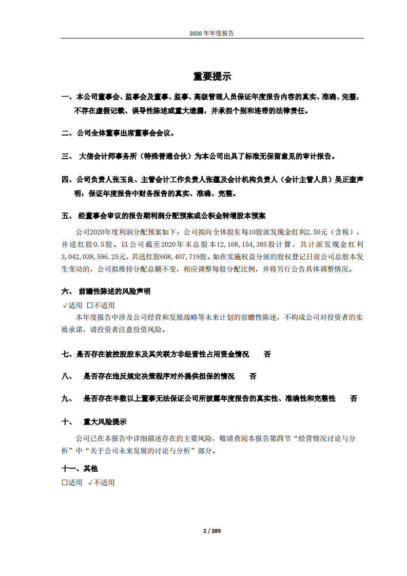 绿地控股集团股份有限公司2020年年度报告.PDF 第2页