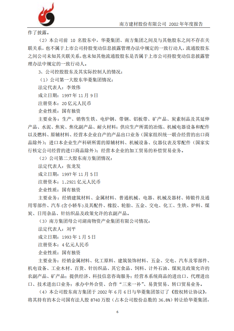 南方建材股份有限公司2002年年度报告.PDF 第6页