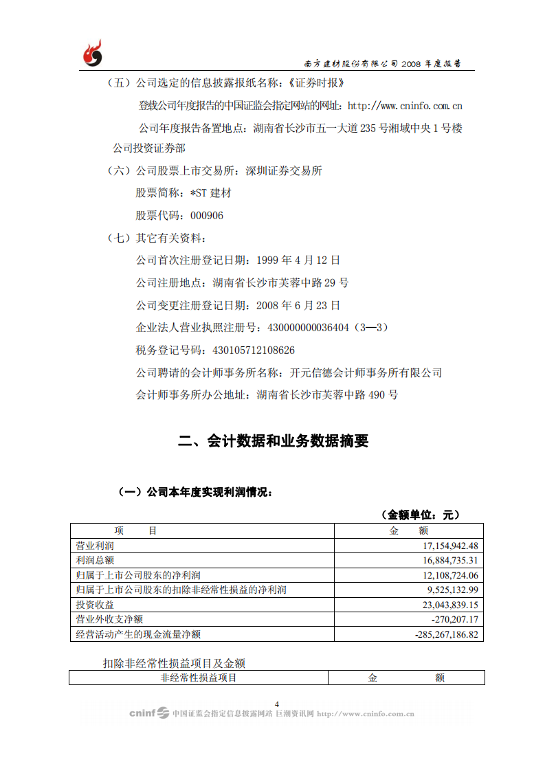 南方建材股份有限公司2008年年度报告.PDF 第5页